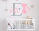 Kitty with Girls Name Decal